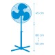 VENTILADOR PIE BLANCO 45W Ø ASPAS 40 CM ALTURA REGULABLE 105-125 CM EDM
