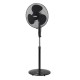 VENTILADOR DE PIE 45W CON BASE CIRCULAR NEGRO 45W Ø ASPAS 40CM ALTURA REGULABLE 110-130 CM EDM