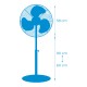 VENTILADOR DE PIE INDUSTRIAL CON BASE CIRCULAR CROMADO/NEGRO 120W Ø ASPAS 50 CM ALTURA REGULABLE 118-148 CM EDM