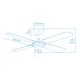 VENTILADOR DE TECHO MODELO BALTICO BLANCO 50W Ø ASPAS 102 CM EDM